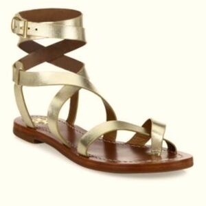 Tory Burch Gold Leather Patos Sandals